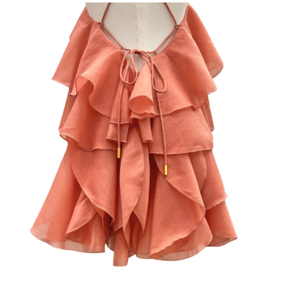 Aje Pandorea Layered Mini Dress Washed Coral Size US 6 - Picture 10 of 13